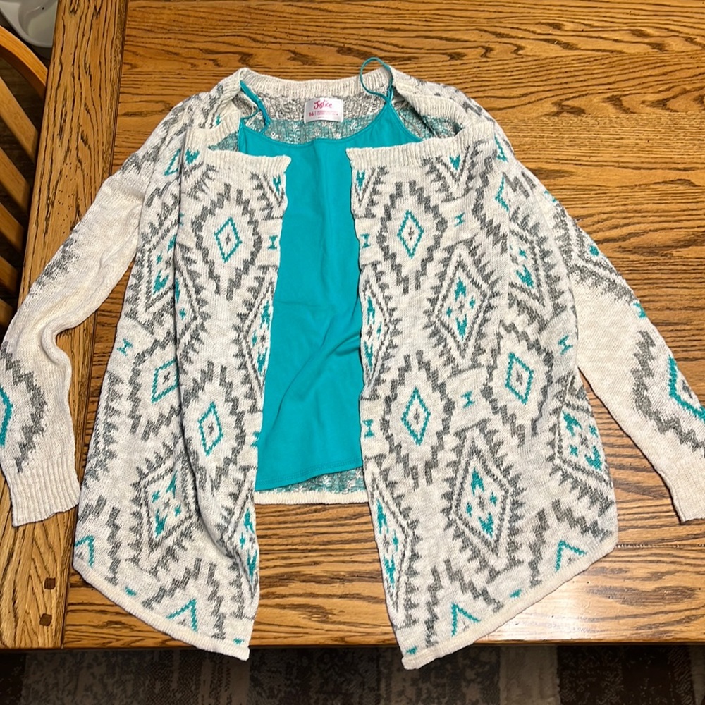 Girls Justice sweater with tank top.
